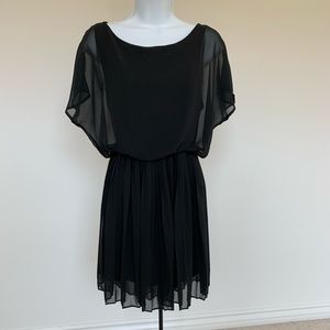 Forever 21 Black Shear Pleaded mini dress